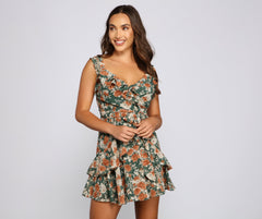 Flirty Moment Floral Chiffon Skater Dress Oshnow