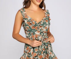 Flirty Moment Floral Chiffon Skater Dress Oshnow