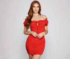 Flirty Vibes Off The Shoulder Floral Mini Dress Oshnow