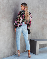 Flora Drape Balloon Sleeve Bodysuit Oshnow