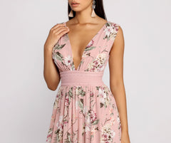 Floral Beauty Sleeveless Chiffon Maxi Dress Oshnow