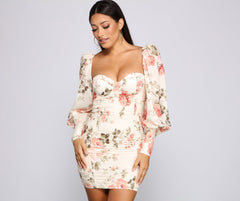Floral Bloom Chiffon Mini Dress Oshnow