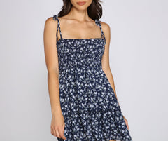 Floral Charm Sleeveless Mini Dress Oshnow