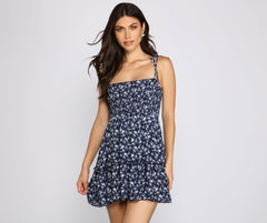 Floral Charm Sleeveless Mini Dress Oshnow