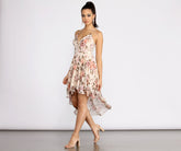 Floral Chiffon High Low Dress Oshnow