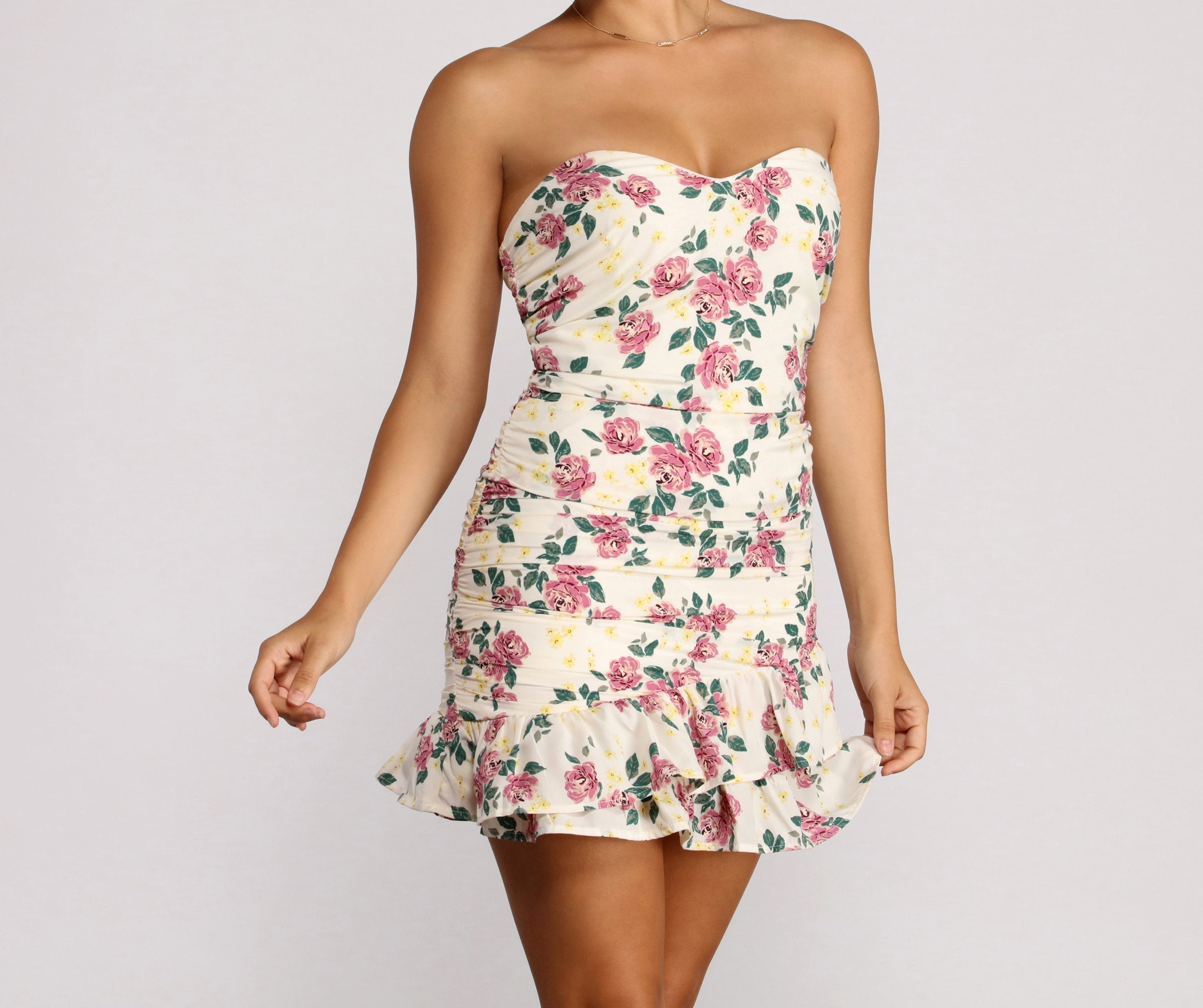 Floral Feels Ruffle Mini Dress Oshnow