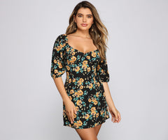 Floral Frenzy Off The Shoulder Skater Dress Oshnow