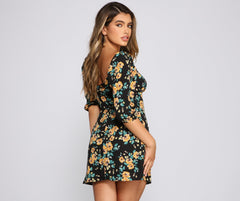 Floral Frenzy Off The Shoulder Skater Dress Oshnow
