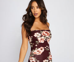 Floral Lover Ruched Midi Dress Oshnow