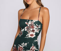 Floral Passion Ruffled Midi Dress Oshnow