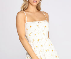 Floral Persuasion Smocked Mini Dress Oshnow