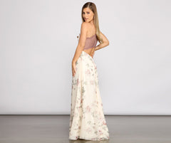 Floral Romance Chiffon Maxi Dress Oshnow