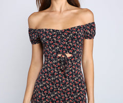 Floral Romance Ruched Mini Dress Oshnow