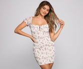 Floral Soul Puff Sleeve Mini Dress Oshnow