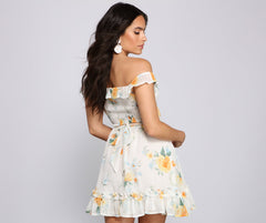 Floral Wonder Ruffled Skater Dress Oshnow