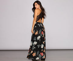 Flower Power Chiffon Maxi Dress Oshnow