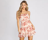 Flower Up Strapless Skater Dress Oshnow