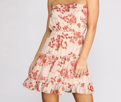 Flower Up Strapless Skater Dress Oshnow