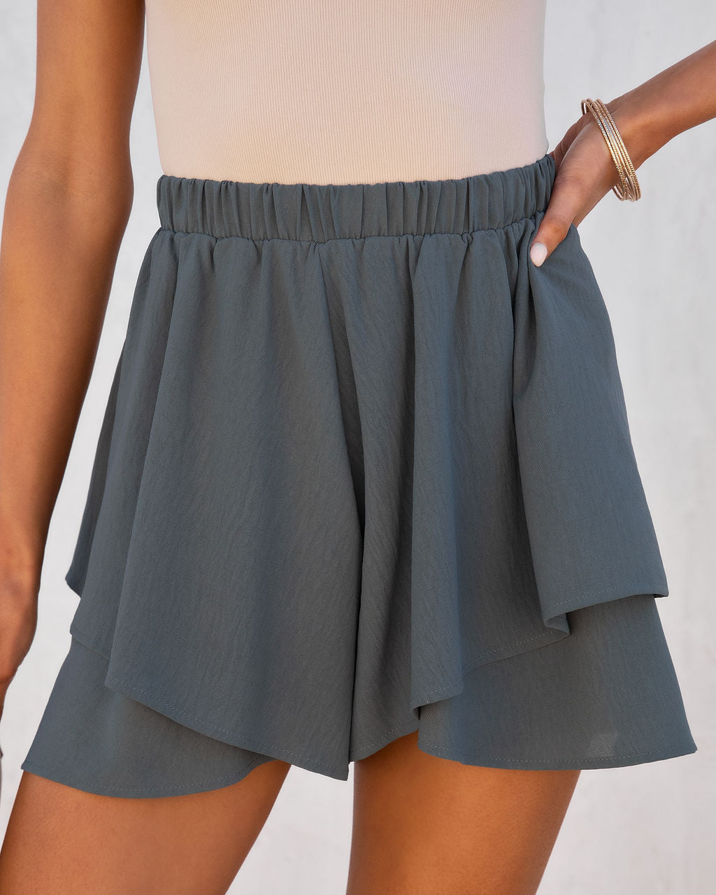 Flutter Away Shorts - Dark Sage Oshnow