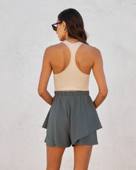 Flutter Away Shorts - Dark Sage Oshnow
