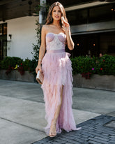 For Eternity Tulle Ruffle Maxi Skirt - Dusty Lavender - SALE Oshnow