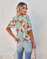 For The Girls Floral Short Sleeve Blouse Oshnow