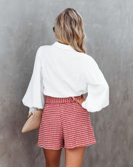 For The Record Houndstooth Belted Shorts Oshnow