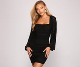 Forever Chic Mesh Bodycon Mini Dress Oshnow