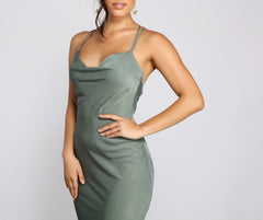 Forever Chic Satin Midi Dress Oshnow