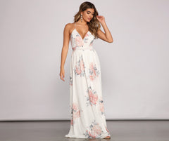 Forever Gorgeous Floral Chiffon Maxi Dress Oshnow