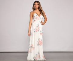 Forever Gorgeous Floral Chiffon Maxi Dress Oshnow