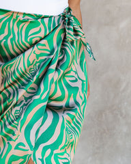 Forrest Printed Wrap Midi Skirt - SALE Oshnow