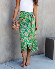 Forrest Printed Wrap Midi Skirt - SALE Oshnow