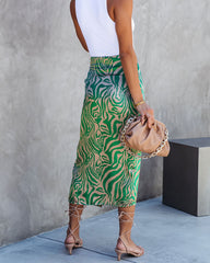 Forrest Printed Wrap Midi Skirt - SALE Oshnow