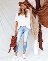 Forrest Thermal Knit Henley Top - Off White Oshnow