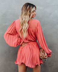 Found Love Pleated Romper - Mauve Oshnow