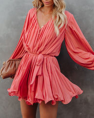 Found Love Pleated Romper - Mauve Oshnow