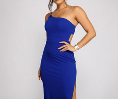 Francesca Formal One Shoulder Crepe Dress Oshnow