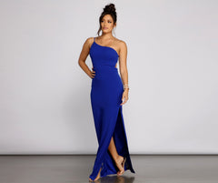 Francesca Formal One Shoulder Crepe Dress Oshnow