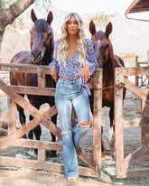 Francine Chiffon Ruffle Wrap Blouse Oshnow