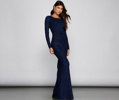 Francine Formal Open Back Glitter Dress Oshnow