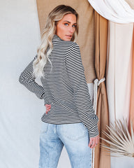 Franklin Cotton Striped Turtleneck Top Oshnow