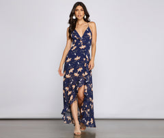 Free-spirited Floral Beauty Sleeveless Maxi Dress Oshnow