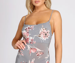 Fresh Blooms Side Slit Maxi Dress Oshnow