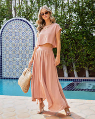 Fresh Breeze Asymmetrical Hem Maxi Skirt - Light Clay Oshnow