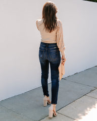 From A Dream Sequin Mock Neck Knit Top - Oatmeal Oshnow