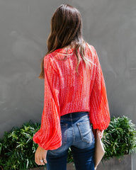 Fruitful Floral Shimmer Ruffle Blouse Oshnow