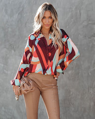 Funky Town Button Down Blouse Oshnow