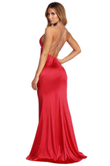 Gabby Reign In Rhinestone Satin Dress Oshnow