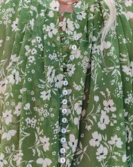 Garden Stroll Button Down Crop Blouse Oshnow